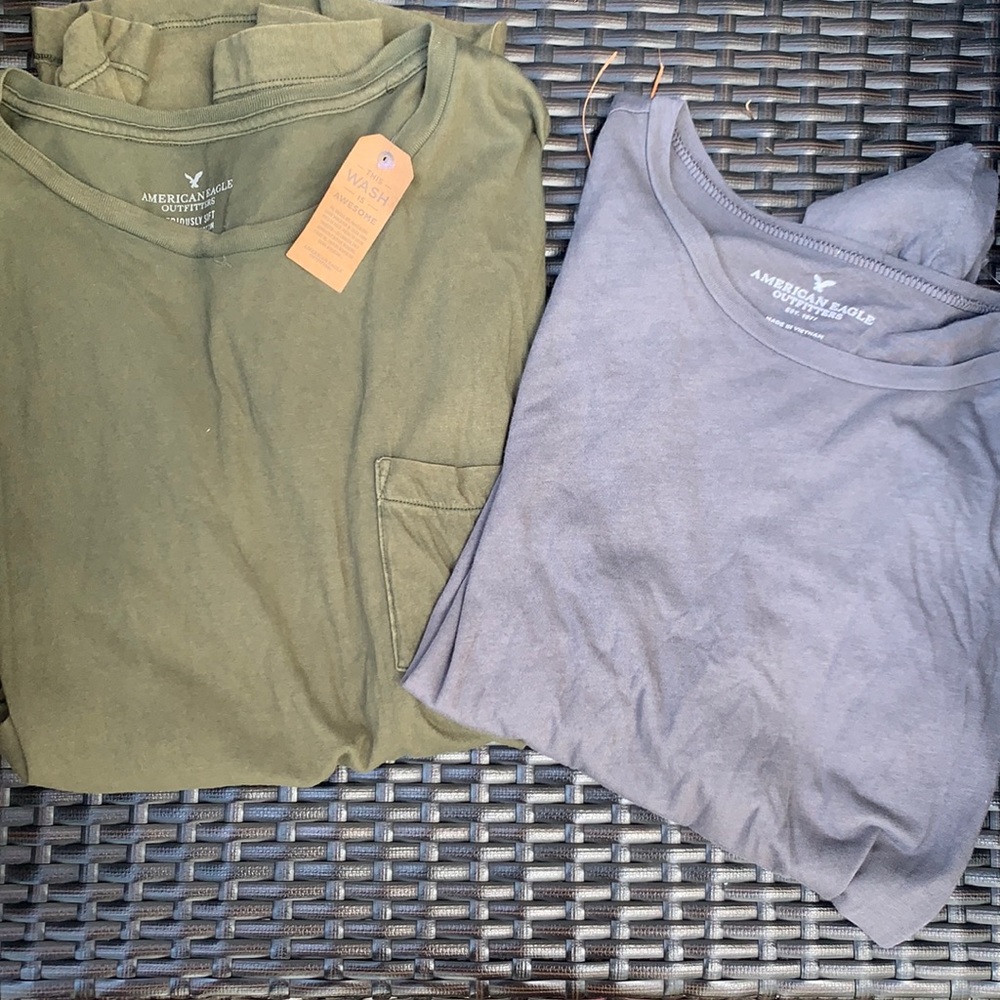 TWO american eagle seriously soft long sleeves